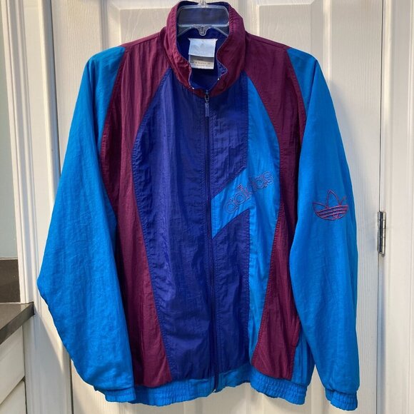 Vintage 90s Adidas Windbreaker Full Zip Trefoil Track Jacket Size Large - Picture 10 of 10